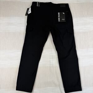NWT Stone Falcon Men's Sz 36 Black Slim Fit Cargo Jogger Pants Superior Stretch